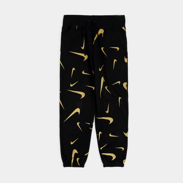 NIKE Fleece High Waisted Joggers Womens Pants (Black/Yellow)