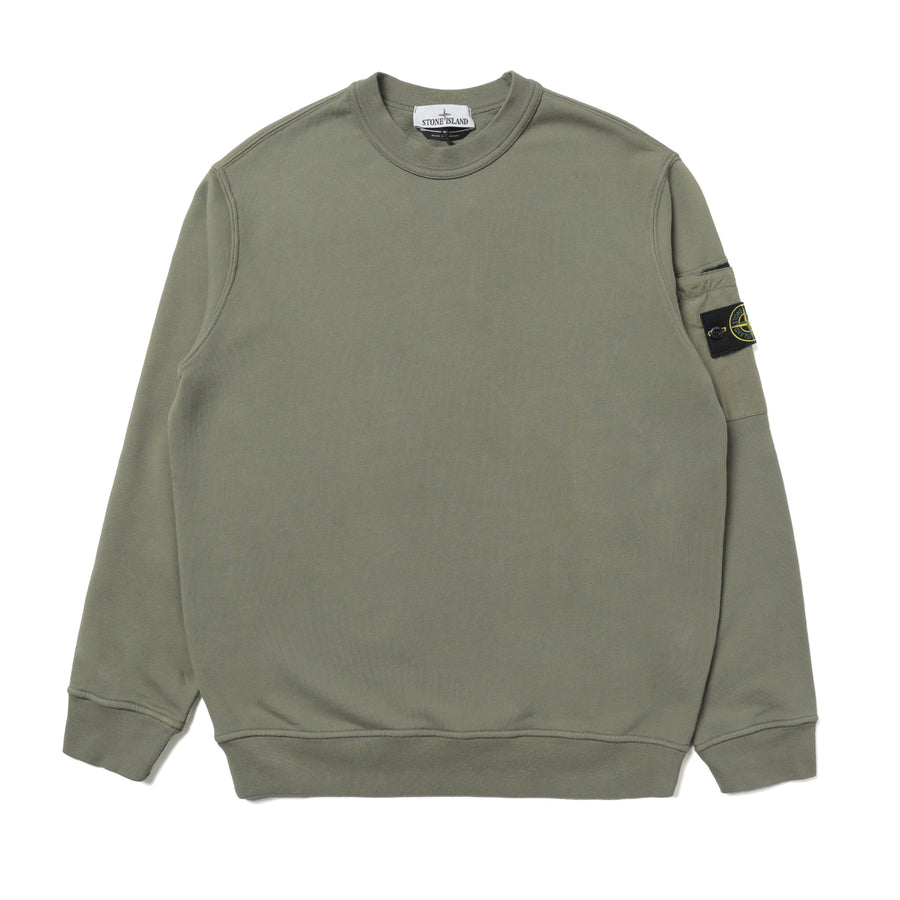 Stone Island Cotton Fleece Crewneck Sweatshirt Military