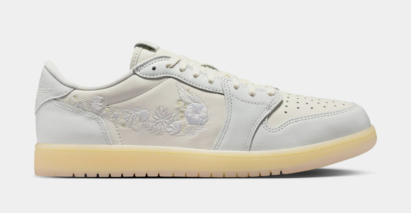Jordan Air Jordan 1 Low Floral Swoosh Mens Lifestyle Shoes (Sail/Off White/Coconut Milk)