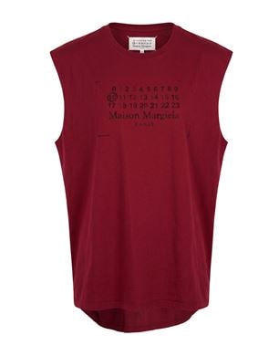 Maison Margiela 버건디 티셔츠
