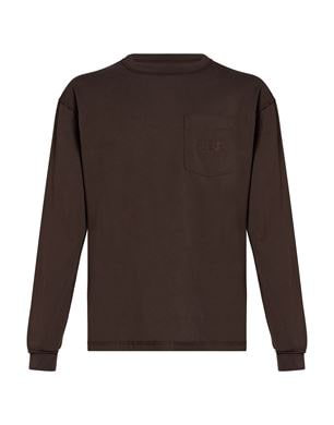 MM6 Maison Margiela 다크 브라운 티셔츠