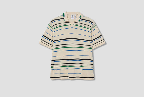 adidas Originals by WB WB KNIT POLO - WONWHI / GREEN / BLUBIR JM8203